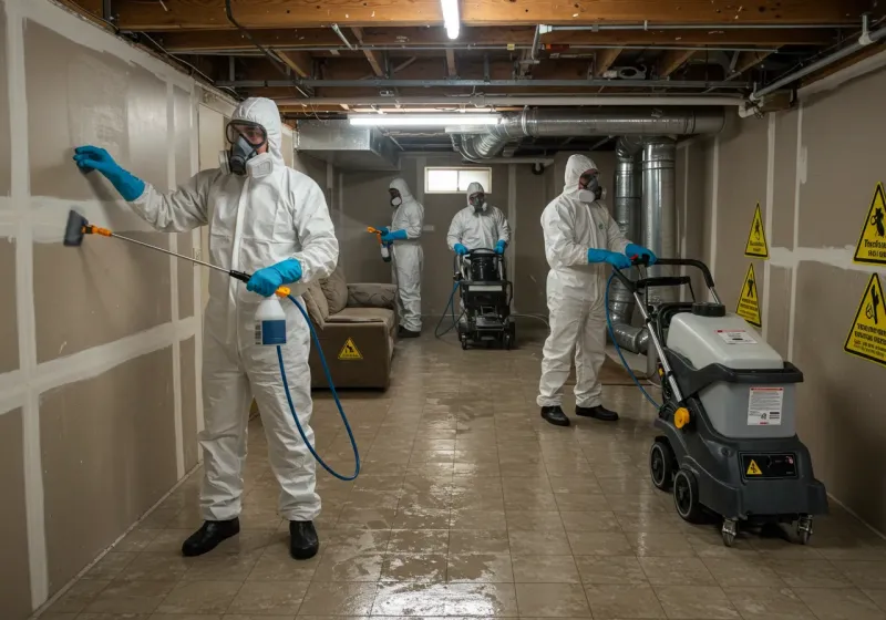 Basement Moisture Removal and Structural Drying process in Freeport, TX